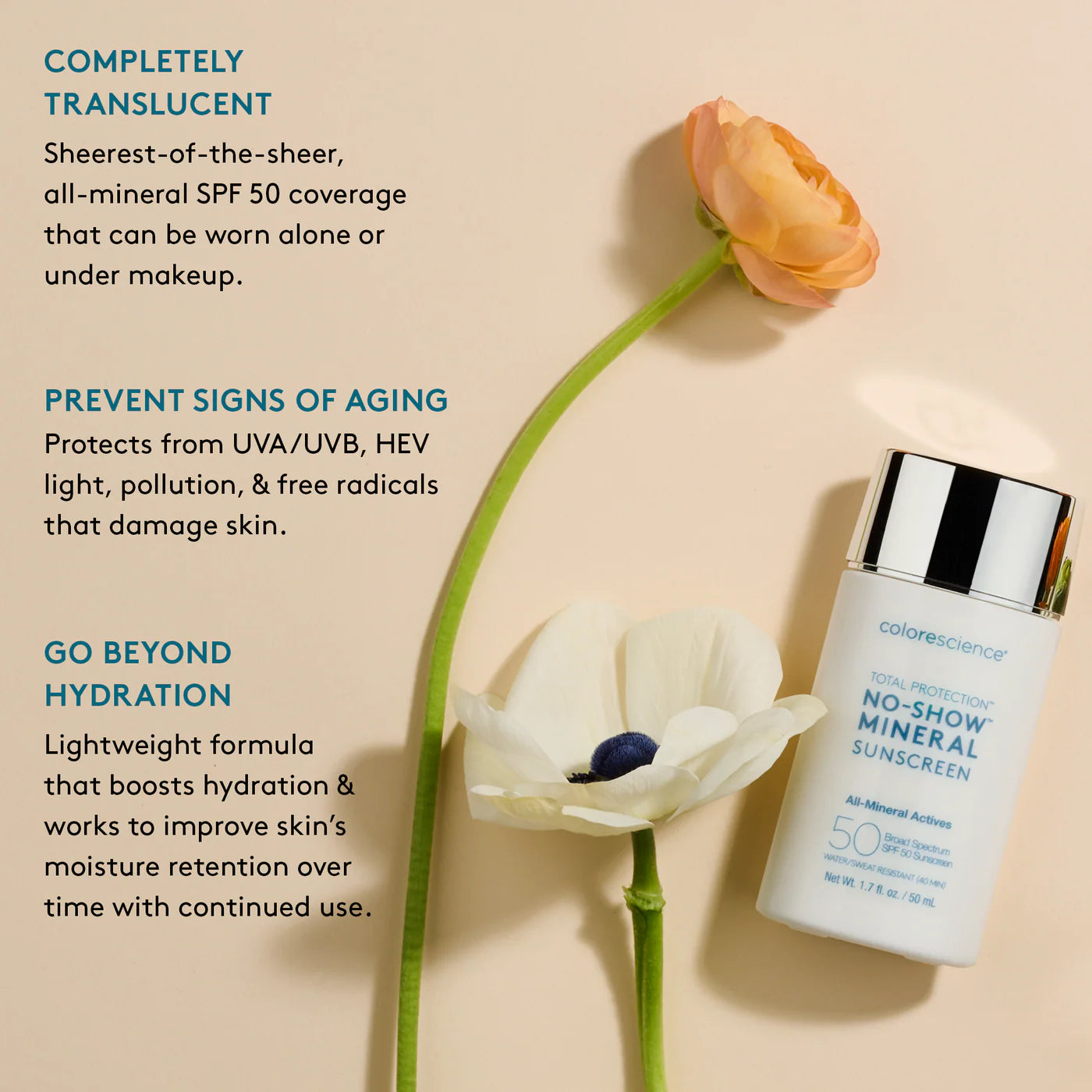 Total Protection® No-Show™ Mineral Sunscreen SPF 50 - 1.7oz